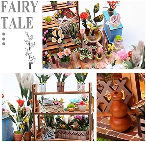 INSGEN DIY Handmade Miniature Furniture, Wooden Diorama Book Nook House Kits Build Crafts for Adults, Miniature Street Tiny Library House Making Kit 1:24 Scale - Image 3