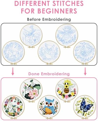 TINDTOP Embroidery Kit for Beginners Adult, Dragonfly Embroidery Kit - Image 3