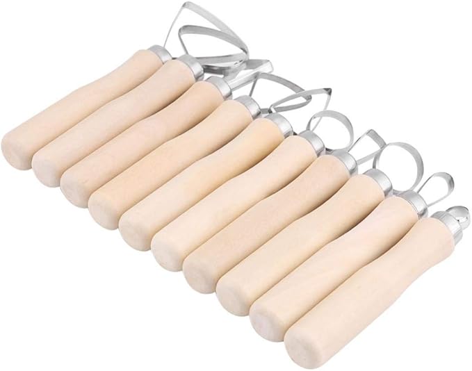 Akozon Pottery Tools Clay Sculpture Tool Set JR2-10/ 10Pcs DIY Wax Carving Pottery Shapers Tools Clay Sculpting Tools Set Accessories