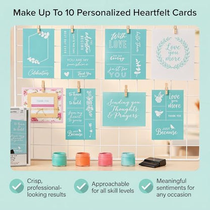 Hampton Art Little Crate Screen Printing Affirmations Card Making Kit 29 Piece, DIY Positive Affirmation Cards with Stencils and Paint, Makes 10 Cards, Today is The Day You are My Sunshine - Image 4