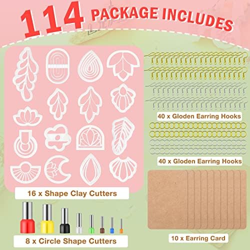 Kajaia 114 Pcs Polymer Clay Earring Cutters Bohemian Polymer Clay Cutters for Earrings Set Jewelry Making Supplies for Women Craft DIY - Image 3