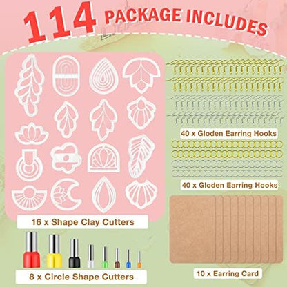 Kajaia 114 Pcs Polymer Clay Earring Cutters Bohemian Polymer Clay Cutters for Earrings Set Jewelry Making Supplies for Women Craft DIY - Image 3