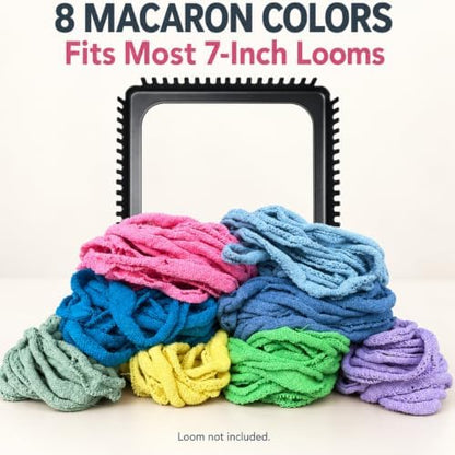 daheypong 300pcs Cotton Weaving Loops for 7-Inch Loom, 8 Macaron Colors - Image 2