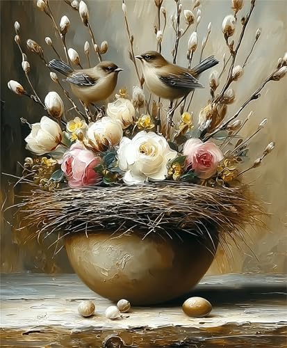 NDNXYXGS Paint by Numbers Kits for Adults,Bird DIY Painting Kit on Canvas,Flowers Color by Numbers,Large Adult Paint by Number for Wall Decor and Gifts (flower3) by Unknown