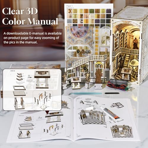 MiniCity Library of Gods DIY Book Nook Kit, Miniature House Puzzle with LED - Image 5