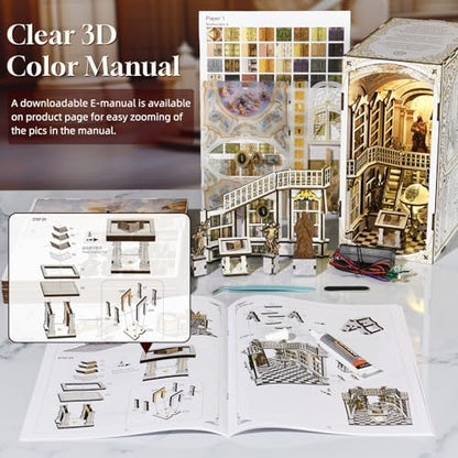 MiniCity Library of Gods DIY Book Nook Kit, Miniature House Puzzle with LED - Image 5