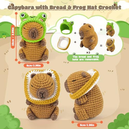 2PCS Capybara Crochet Kit for Beginners Starters Crocheting Kit for Adults - Image 2