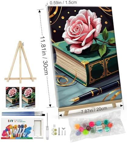 ATDMS Flower Paint by Numbers Kit for Adults with Frame, 8x12 Inch - Image 4