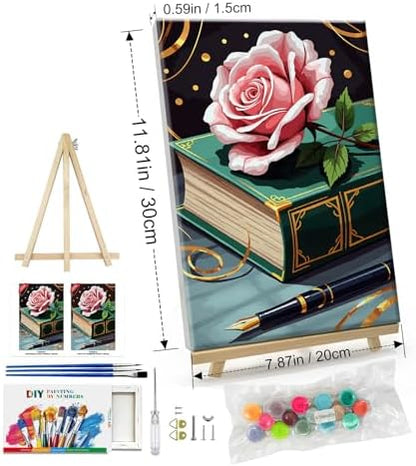 ATDMS Flower Paint by Numbers Kit for Adults with Frame, 8x12 Inch - Image 4