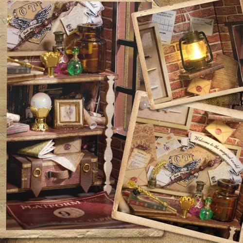 GuDoQi DIY Miniature House Kits, DIY Miniature Dollhouse Kit with Furniture, Tiny House Kits 1:24 Scale, Creative DIY Crafts for Adults Teen, Christmas Birthday Gifts, Magic Shop - Image 3
