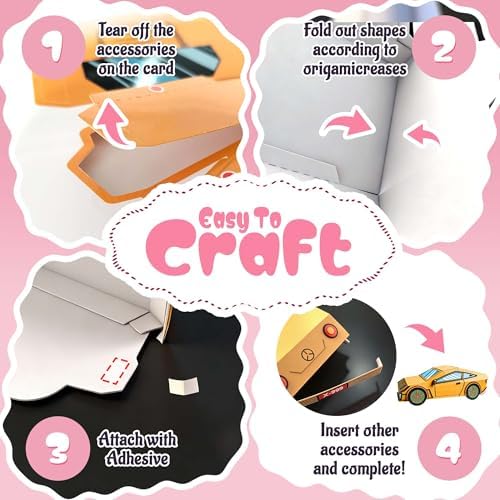 2 Themes in 1, 3D Paper Model Kits for Kid, DIY Origami Kit for Kids Ages 8-12, Include 16 Pre-cut, Easy-to-Assemble Transport & Vehicle Models, Origami Kit for Kids Ages 8-12，Paper Model Kits for Kid - Image 6