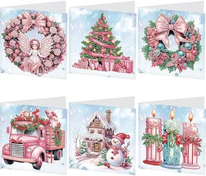 Diamond Art Christmas Cards Kit, 6PCS DIY Diamond Painting Christmas Cards with Envelopes, 5D Diamond Dot Greeting Cards for Adults, Xmas Card for Holiday Crafting Gifts (Christmas Elements) by Unknown