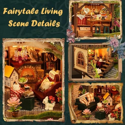 Forest Miniature Dollhouse Kit, DIY Mini House Making Kit with LED - Image 5