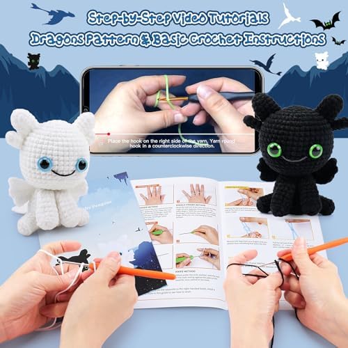 2PCS Dragons Crochet Kit for Beginners Crochet Starter Kit for Adults - Image 4