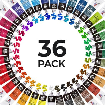MeiLiang 36 Colors Watercolor Paint Set, 5ml Tubes by LightwishArtSupplies