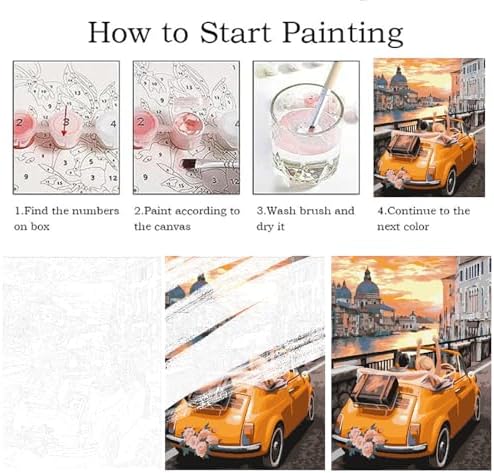 ZRIZQ Paint by Numbers Kit for Adults Beginner,City Cars,16x20 - Image 5