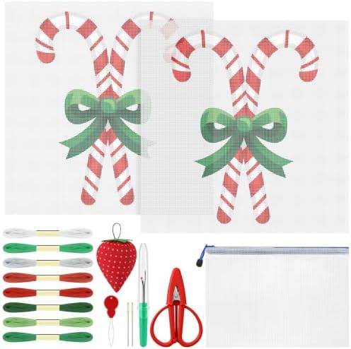 XunYee Needlepoint Canvas Kit, Christmas Candy Stick by XunYee