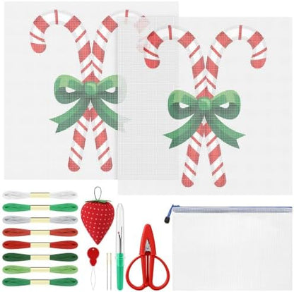 XunYee Needlepoint Canvas Kit, Christmas Candy Stick by XunYee
