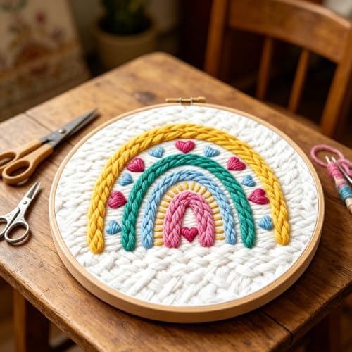 BEUNITONE Bohemian Rainbow Punch Needle Kits for Adults Beginner - Image 5
