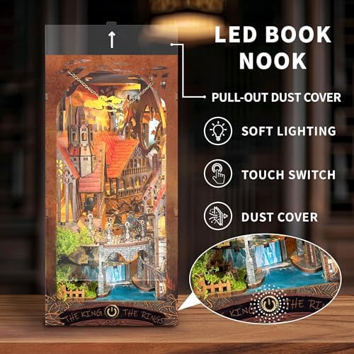 Book Nook Kit Dragon Light 3D Wooden Puzzle for Adults & Teens - Image 3