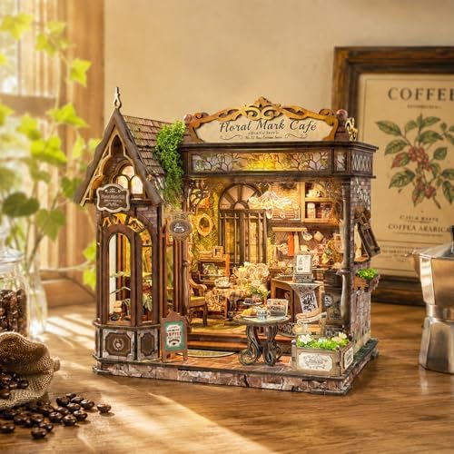 Floral Mark Cafe Book Nook Kit for Adults with LED Lights - Image 3