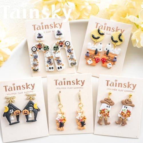 Tainsky Halloween Micro Polymer Clay Cutters for Earrings Making, 8 Shapes Mini Polymer Clay Cutters for Earrings (Holiday-B) - Image 4