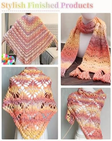 Coopay Yarn for Crocheting & Knitting, Gradient Cake Yarns (Sunset) - Image 5