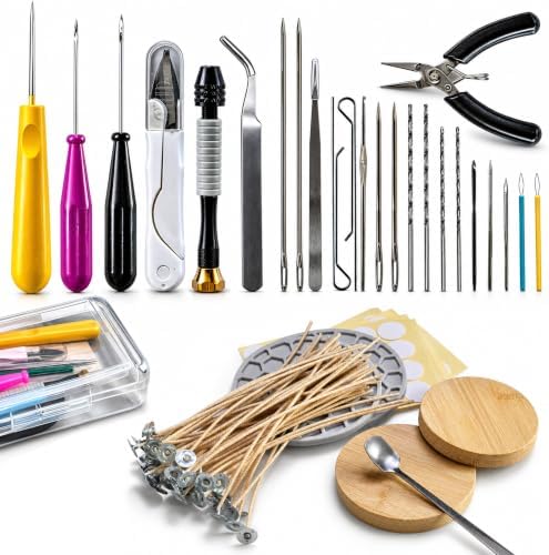 DiaWiew Candle Making Tools for Punching Holes and Inserting Wicks, Beginners Candle Making Kit for Adult Including Wick Needle for Candle Making, Perfect to Candle Molds with No Holes for Wicks by DiaWiew