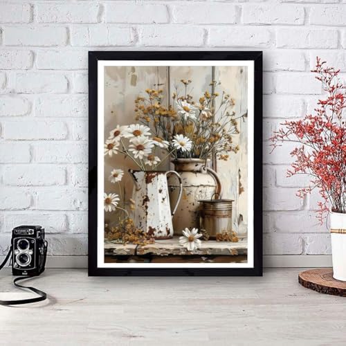 Tiwabb Retro Daisy Stamped Cross Stitch Kits for Adults Beginners - Image 2