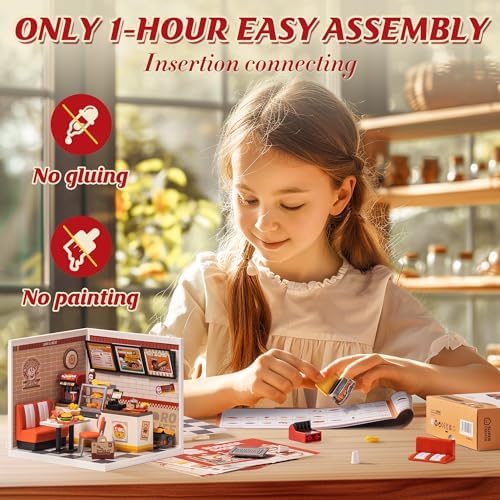 Super Creator-Mini Blocks Model Building Set for Adults, Miniature Plastic House Kit Super Store-Building Blocks Toys for Teens 8-12, DIY Crafts/Hobbies for Teens&Adults (Yum Yum Burgers) - Image 4