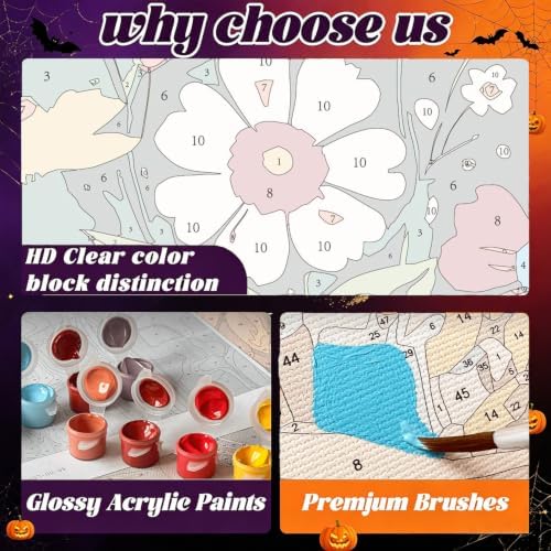 ICYANART Ghost Paint by Numbers Kit for Adults, Halloween Number Painting - Image 6