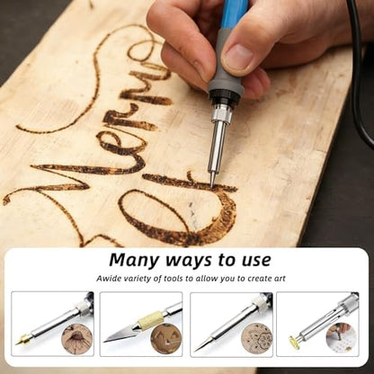 111 Pcs Wood Burning Tips and Stencils Kit,Wood Burning Letters, Numbers, Shapes and Symbols Tips for Pyrography Pen,DIY Embossing,Carving,Personalizing Crafts for Adults(Different Shape) - Image 5