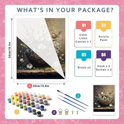 HITO Bird Paint by Numbers Kit for Adults, Paint by Numbers Kits for Adults - Image 2