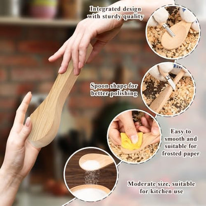 6Pcs Unfinished Wood Carving Spoon, 6.5IN Blanks for Handicraft Enthusiasts - Image 2