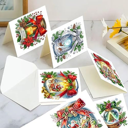 12Pcs Xmas Lighthouse DIY Diamond Art Painting Greeting Card Kit with Envelopes Diamond Art Painting Greeting Cards Handmade Craft Gem dots for Christmas Xmas Holiday Gifts - Image 3