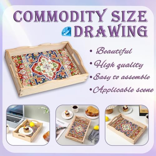 EWJRNSF Diamond Art Kits for Adults Wooden Serving Trays with Handles - Image 4