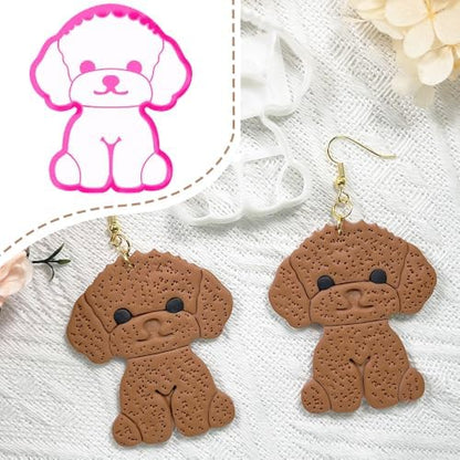 Xaekicr Poodle Dog Polymer Clay Cutters for Earrings – Cute Puppy Clay Cutters for Polymer Clay Jewelry Making – Animal Clay Earring Cutters and DIY Clay Tools – 1 Piece by Xaekicr