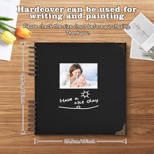 Scrapbook Album 10x10 Inch - Hardcover Kraft Paper Photo Album with 40 Pages, Memory Book for Wedding, Anniversary, Family, Christmas, Baby Shower, Ideal for Preserving Precious Moments - Image 2