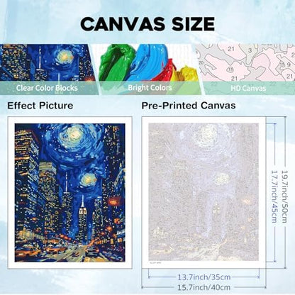 PHANTASYART City Paint by Numbers Kit for Adults 16x20inch - Image 6