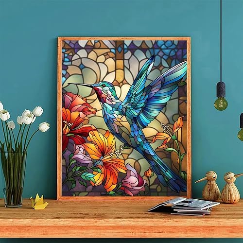 Hummingbird Paint by Numbers for Adults with Framed Canvas - Wooden Easel - Image 4