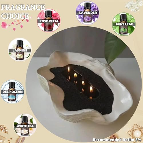 Pearled Candle Sand Set - 2.2Lb Sand Wax, 50X 6” Wicks, 6X Essential Oils, 2X Candle Jars with Lids, Smoke Free Powder Snow Halloween Candles, Over 240 Hours Burn Time DIY Candle Making Kit, Black - Image 5