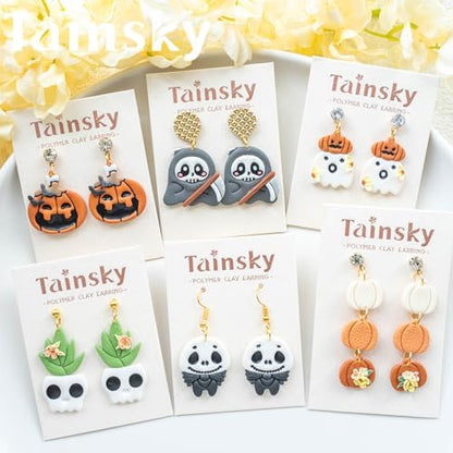 Tainsky Halloween PolymerClay Cutters - 20 Shapes Fall Polymer Clay Cutters for Earrings - Image 4