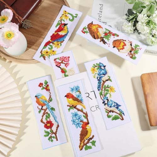 ORIGACH 6 Set Birds Cross Stitch Bookmark Kit for Beginner - Image 5