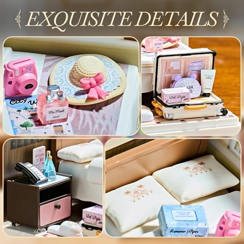 Miniature House Cozy Bedroom DIY Kit with Acrylic Display Case - Image 4