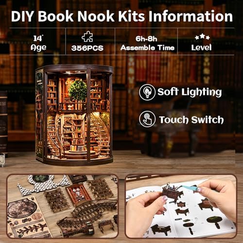DIY Book Nook Kits for Adults - BookNook Miniature House Kit with LED Light - Image 2