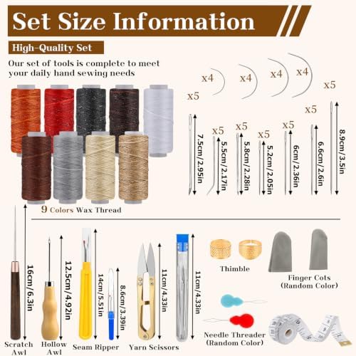74 PCS Leather Sewing Kit Heavy Duty Sewing Kit Upholstery Repair Kit - Image 2
