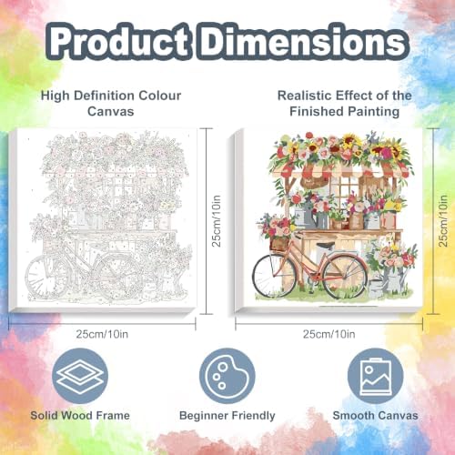 Flower Shop Framed Paint by Numbers Kit for Adults Beginner 10x10 inch - Image 3