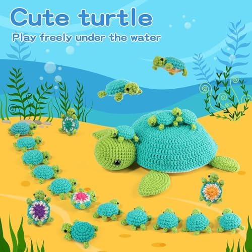 Crochet Kit for Beginners, 21 Pcs Turtles Crochet Animal Kit for Adults - Image 6