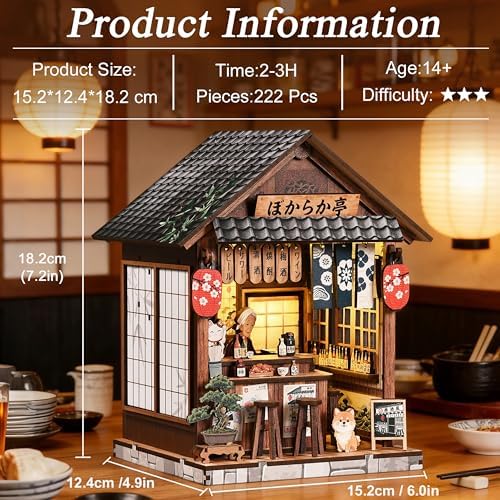 ISSEVE Book Nook Kit, Japanese Dollhouse Booknooks Kit Bookshelf Decoration - Image 2