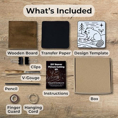 Sharky DIY Beaver Wood Carving Kit with V-Chisel & Video Guide - Image 2